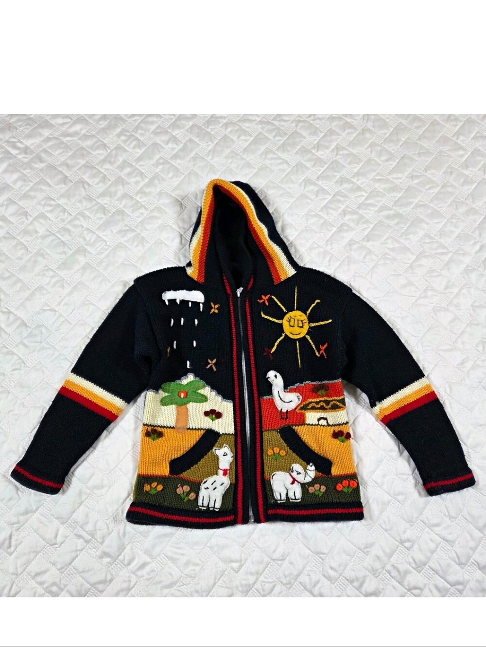 Vintage Kids Hand-Knit Storybook Sweater - Size 4T / 4